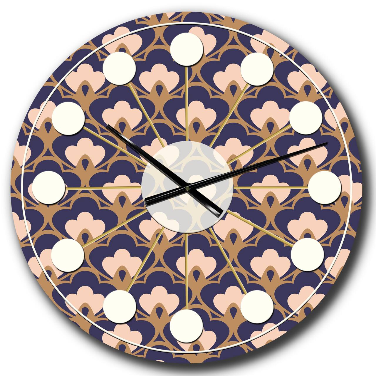 Designart 'Retro Ornamental Design Ix Mid-Century Modern Wall Clock